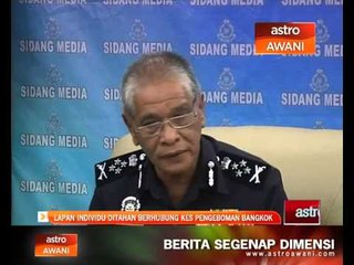 Lapan individu ditahan berhubung kes pengeboman Bangkok