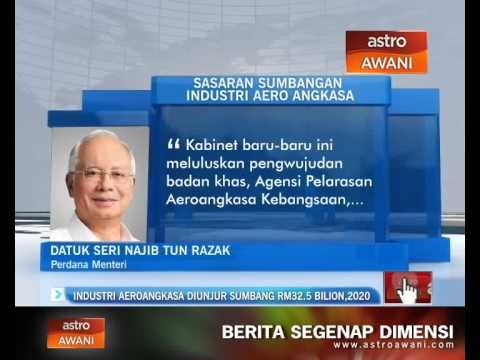 Industri aeroangkasa diunjur sumbang RM32.5 bilion, 2020