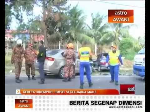 Kereta dirempuh, empat sekeluarga maut