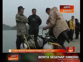 Feri karam: Cuaca buruk sukarkan operasi menyelamat