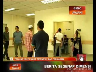 Pelajar kolej maut dilanggar bas persiaran