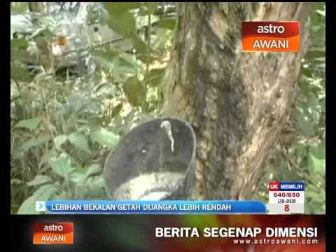 Lebihan bekalan getah dijangka lebih rendah
