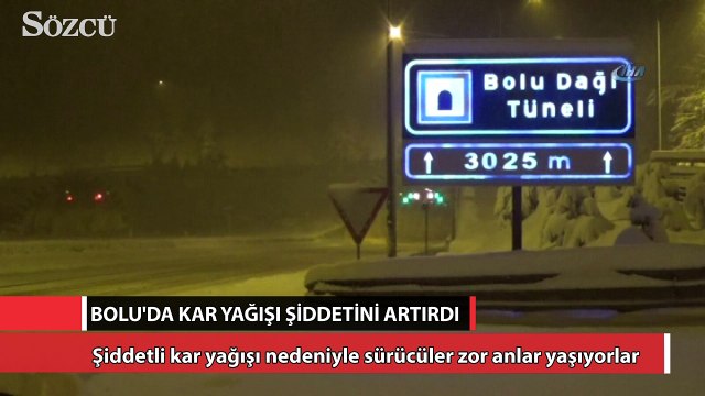 Bolu Dağı’nda kar yağışı şiddetini artırdı