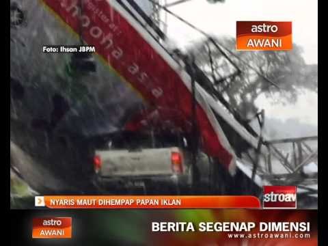 Ribut Semenyih: Dua lelaki nyaris maut dihempap papan iklan