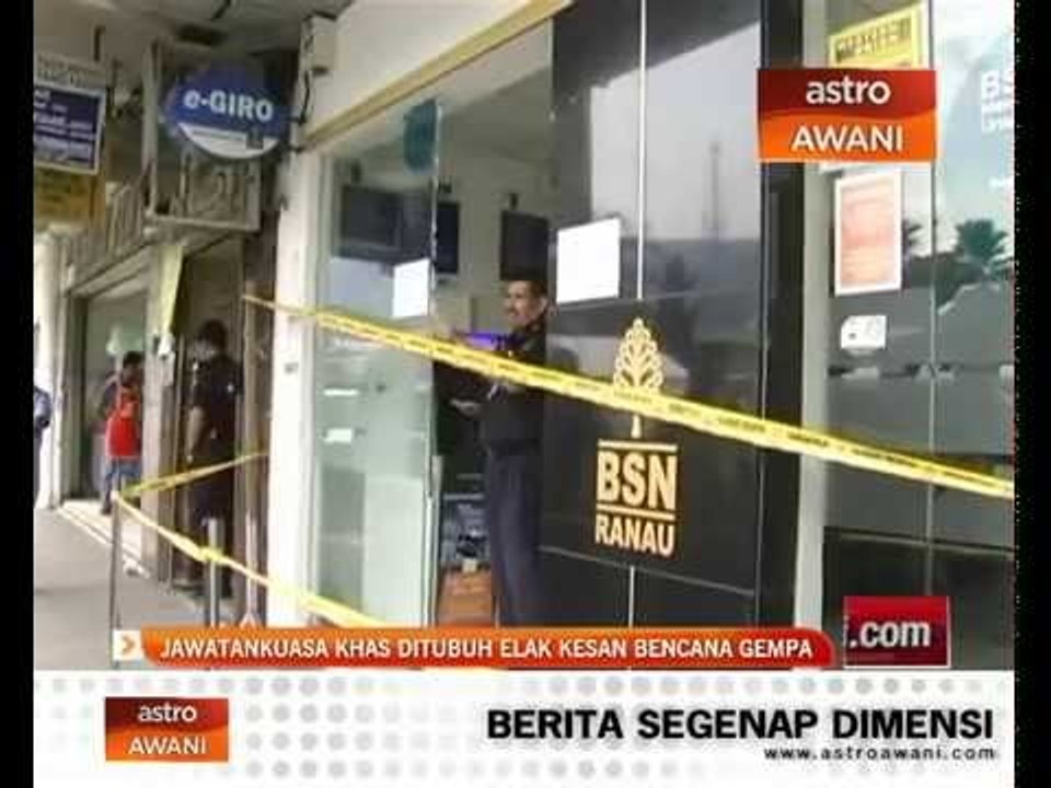 Jawatankuasa khas ditubuh elak kesan bencana gempa