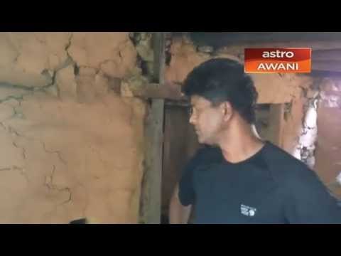 Keadaan kediaman penduduk Chanaute yang musnah akibat gempa