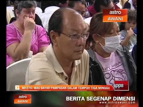 MH370: MAS bayar pampasan dalam tempoh tiga minggu