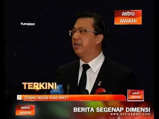 Press conference by Minister of Transport on flight MH17