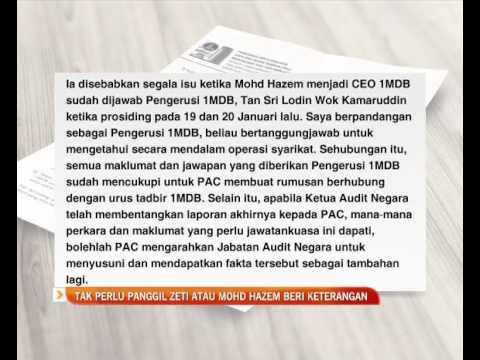 1MDB: Tak perlu panggil Zeti atau Mohd Hazem beri keterangan