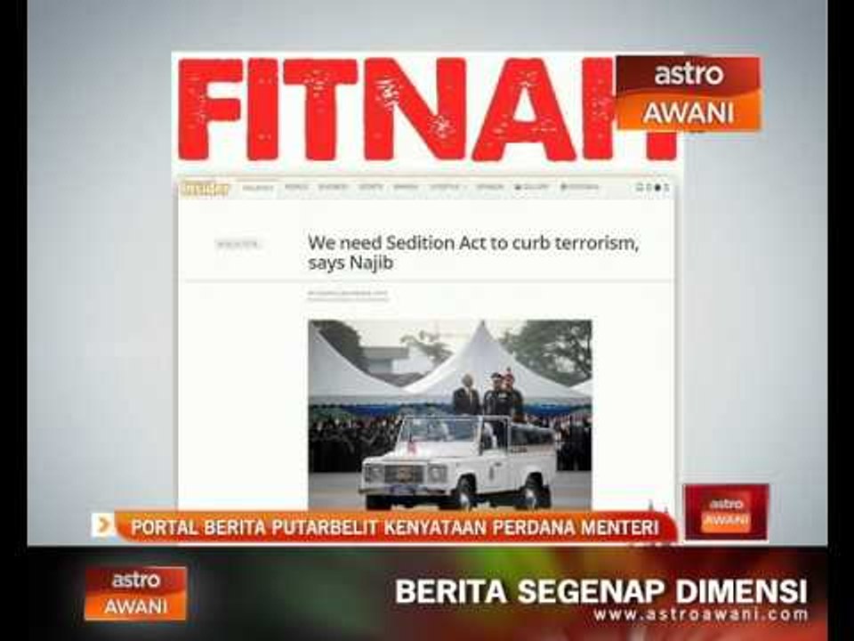 Portal berita putarbelit kenyataan perdana menteri