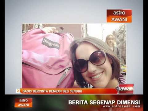 Gadis bercinta dengan beg sendiri