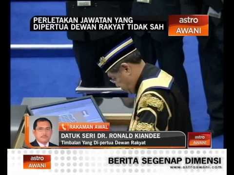 Perletakan jawatan Yang Di Pertua Dewan Rakyat tidak sah