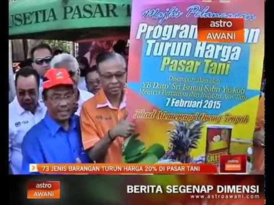 73 jenis barangan turun harga sebanyak 20% di Pasar Tani