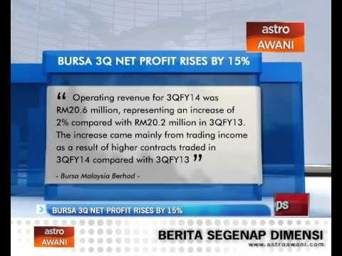 Bursa 3Q net profit rises by 15%