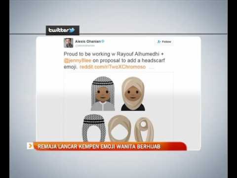 Remaja lancar kempen Emoji wanita berhijab