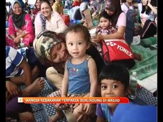 Mangsa kebakaran terpaksa berlindung di masjid