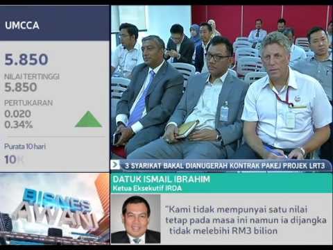 Tiga syarikat bakal dianugerahkan kontrak pakej projek LRT3