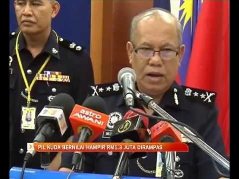 Pil kuda bernilai hampir RM1.3 juta dirampas