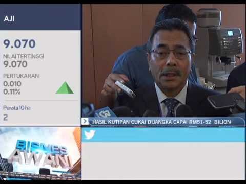 Hasil kutipan cukai jabatan kastam RM51 hingga RM52 bilion