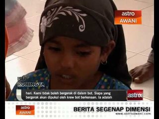 Kanak-kanak sendirian di atas bot pelarian