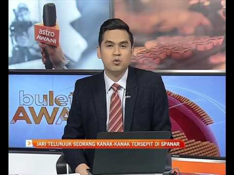 Jari telunjuk seorang kanak-kanak tersepit di spanar