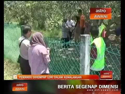 Pemandu dihempap lori dalam kemalangan
