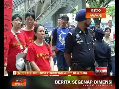 Mesej ahli keluarga penumpang MH370 dari China