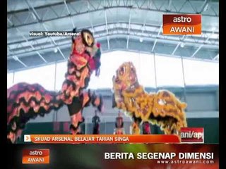 Skuad Arsenal belajar tarian singa