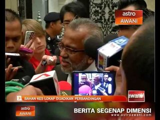 Bahan kes lokap dijadikan perbandingan