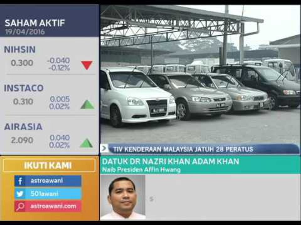 TIV kenderaan Malaysia jatuh 28 peratus