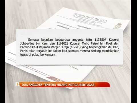 Dua anggota tentera hilang ketiga bertugas