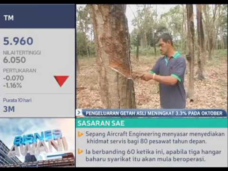 Pengeluaran getah asli meningkat 3.3% pada Oktober