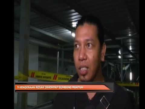 9 kenderaan rosak dihempap bumbung runtuh