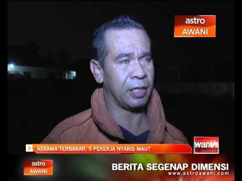 Asrama terbakar, lima pekerja nyaris maut
