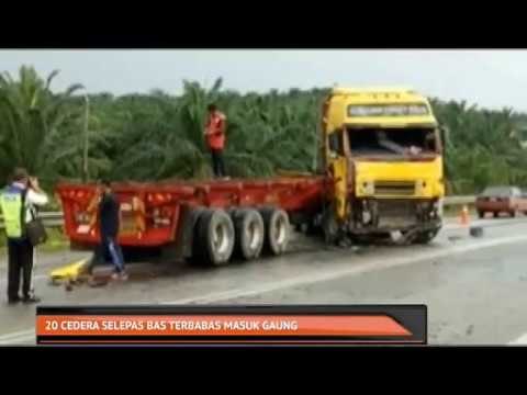 20 cedera selepas bas terbabas masuk gaung