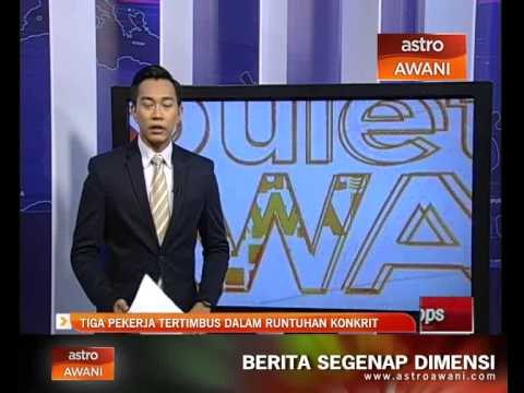 Tiga pekerja tertimbus dalam runtuhan konkrit