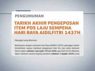 Penutupan Operasi Pos Malaysia sempena Aidilfitri