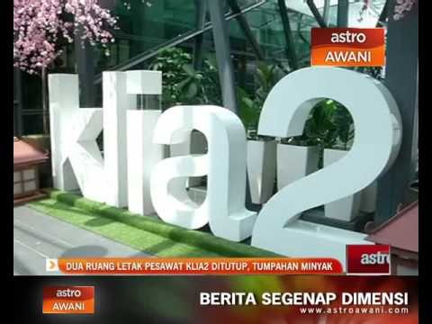 Dua ruang meletak pesawat KLIA2 ditutup tumpahan minyak