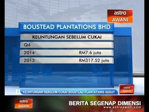 Keuntungan sebelum cukai Boustead Plantations susut