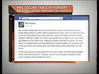 Phil Collins tangguh konsert selepas jatuh terhantuk kepala