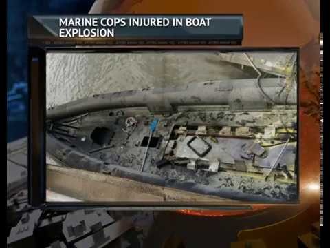 Marine cops injured in boat explosion