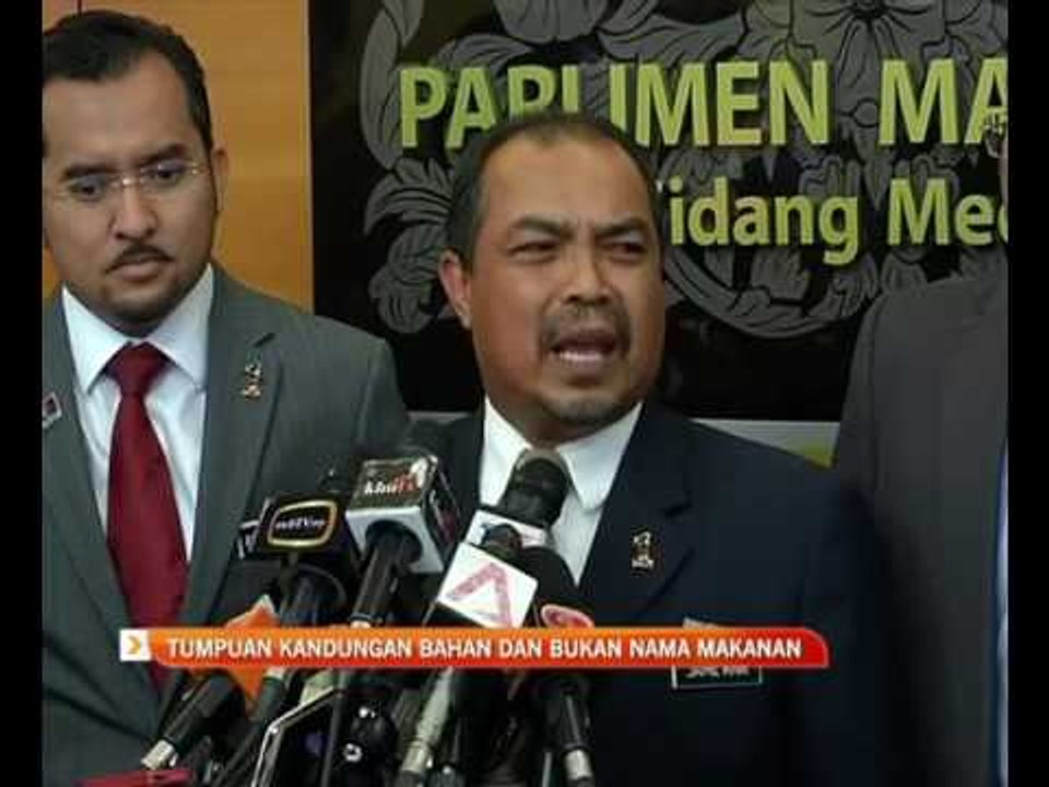 Tumpuan kandungan bahan dan bukan nama makanan
