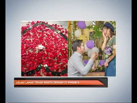 Lelaki lamar teman wanita dengan 25 iPhone X