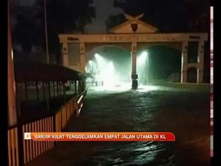 Banjir kilat tenggelamkan empat jalan utama di KL
