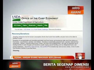 Derma, jangan buang makanan berlebihan