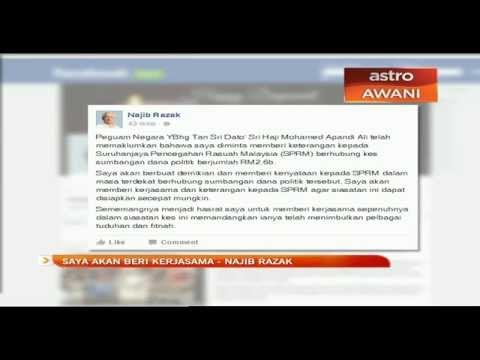 Saya akan beri kerjasama - Najib Razak