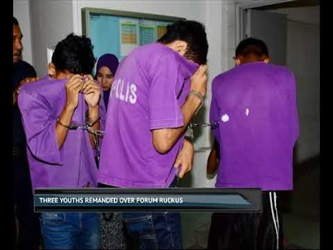 Three youths remanded over forum ruckus