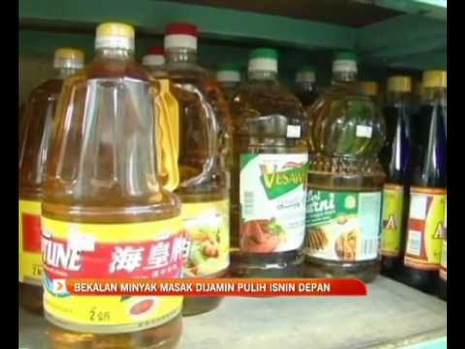 Bekalan minyak masak dijamin pulih Isnin depan