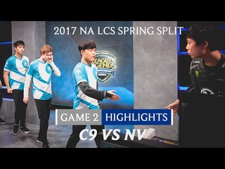 Highlights: C9 vs NV Game 2 - 2017 NA LCS Spring Split Week 3 Day 2