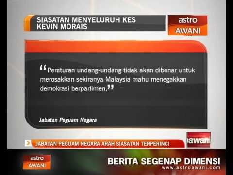 Jabatan Peguam Negara gesa siasatan menyeluruh Kevin Morais